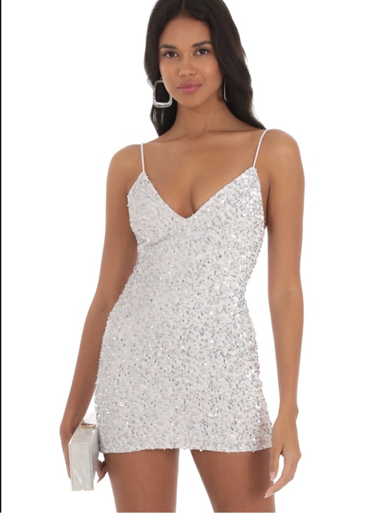 Lulus Dresses & Skirts - Force of Fashion White Backless Sequin Mini Dress by Lulus